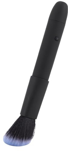 ZJchao Brosse de Maquillage Vibrante à 10 Vitesses, Brosse électrique Rechargeable pour Fond de Teint, avec Poils Doux et Denses, pour Poudre Libre, Blush Noir