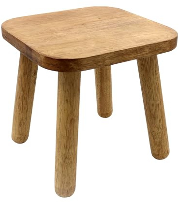 Wenfubrixa Petit marchepied en bois massif pour adultes, tabouret d'intérieur amovible en bois court pour chambre à coucher, cuisine, salle de bain, support de plantes (1 pièce)