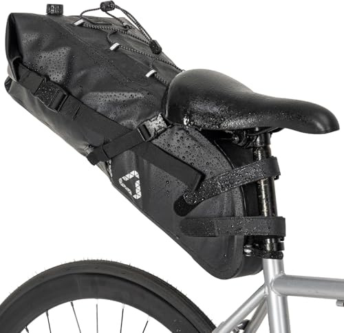 KEMIMOTO Satteltasche Fahrrad 15L, wasserdichte Fahrradtasche Sattel, Fahrrad Sitztasche, Rennrad Satteltasche für E-Bike und MTB, mit Befetigungrimen zur Halterung