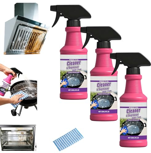 Ruhemeister Pro Schnell Wirkendes Hochleistungs-Grill-Entfettungsspray, Multifunktions-FettlöSer Mit Sicherer Power-Formel FüR Grill, Backofen, Backbleche & HeißLuftfritteusen (3PCS)