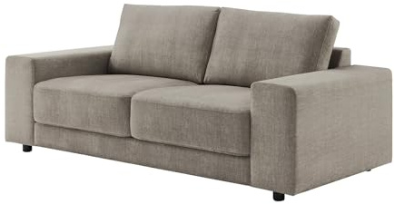 Riess Ambiente Großes Sofa LOFT - B: 210cm - Taupe - 3-Sitzer Couch mit Taschenfederkern und Samtbezug, Rundum Bezug