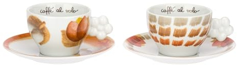 THUN - Set 2 Tazze Medie con Piattino, Collezione Tulipani