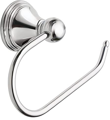 Moen Preston Single Post Toilet Paper Holder, Wall Mounted with Hardware, European Open Arm Design, Chrome, DN8408CH