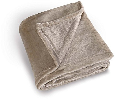 Linder 5047/28/841 Plaid Doux Polyester Gris Ficelle 131 x 180 cm