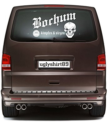 uglyshirt89 Hardcore Bochum Autoaufkleber 45 cm | Weißer Vinyl-Sticker | Aufkleber | Autosticker | KSM1