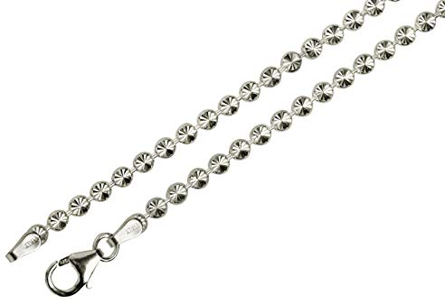 SILBERMOOS Damen Kette Collier Blumen Blüten diamantiert Qualitätskette aus Italien 925 Sterling Silber 42 45 cm, Länge:45 cm