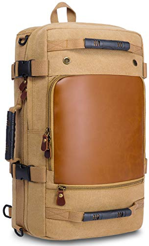 KAKA Verschleißfester, langlebiger Rucksack, Reisetasche, Handgepäck-Rucksack, Khaki (Weekender), 21.6*11.7*7 inch, Rucksack, Rucksäcke