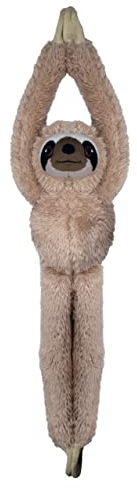EcoBuddiez Tree Huggers - Sloth from Deluxebase. Small 55cm Hanging Soft Toy made from Recycled Plastic Bottles. Eco-friendly soft and cuddly plush toy and perfect cuddly gift for kids.