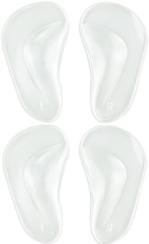 2pairs Clear Gel Arch Support Insoles, Orthotic Insoles Silicone Orthopedic Foot Insoles Flat Feet Arch Support Plantar Fasciitis Shoe Arch Support Gel High Heel Inserts Cushion Pads for Women Men