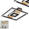 HOFSTEIN LED Deckenleuchte Taboneira, moderne Deckenlampe aus Metall/Holz/Kunststoff in Schwarz/Natur/Weiß, eckige Leuchte mit Balken aus Echtholz, 2600 Lumen, 3000 Kelvin, 1 x LED 12 Watt (inkl.)