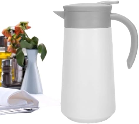 Isolierkanne Edelstahl 800ml, Kaffeekanne Thermo, Thermoskanne, 20x9,9cm, mit Edelstahleinsatz, Gebogener Ausguss, mit Dichtungsring, Für Tee Sowie Heiße Und Kalte Getränke