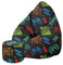 DreamRoots Pouf Chambre avec Tabouret et Sac de Protection - Pouf Poire Adulte ou ado Gamer - Bean Bag Chair avec Remplissage Velvet Game