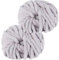 Hengrongshen Dicke Wolle 2 Stück 500g, Chunky Yarn für Armstricken, Häkeln von Decken, XXL Riesen Wolle zum Weben von Schals, Mützen, Haustier Nest - Hellgrau