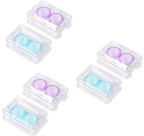Mobestech 3sets Cute Lens Holder Lens Case Storage Cleaner Ideal for Travel Daily Use 2pcs*3