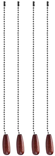 Goggnety 4 Pieces Ceiling Fan Chain Pulls Wooden Pull Chain Extension Pull Chain for Ceiling Light Lamp Fan Chain (Walnut Color)