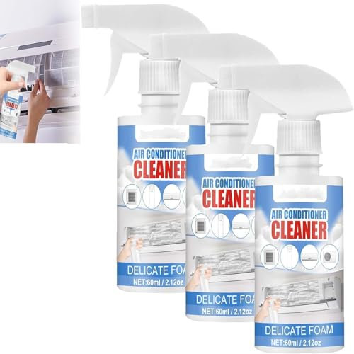 Air Conditioner Foaming Coil Cleaner, Air Conditioner Foam Coil Cleaner, Foam Cleaner Spray, Heavy Duty Detergent Cleaner, Stain Remover Deodorizing Cleaning Foam Agent (3PCS)