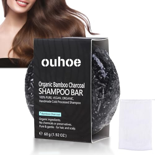 Anti Gray Bar, Shampoo Bar Graues Haar umkehren Bar - Bambuskohle Schwarze Seife für Graues Haar Organische Haarverdunkelungs-Shampoo-Bar für Reinigt Das Haar Gründlich Kommt mit 1 Luftblasennetz
