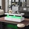 Midore Led Couchtisch, Couchtisch weiß Hochglanz Mit 4 Schubladen, Wohnzimmer Tisch FüR Couch Mit Led -Licht, Sofa Tische Wohnzimmer Mit Acryl-Tischplatte Weißer Hochglanz Couchtisch