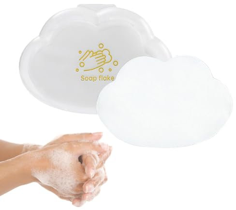Kbnuetyg Reiseseifenblätter - Tragbare Seifentabletten, Handseife 50 Stück Wolkenseifenflocken | Tragbare Hautfreundliche Handwaschpapierbögen Für Outdoor, Camping, Wandern, Reisen, 5 X 4 X 2 cm