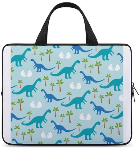 JZemdybill 15-Zoll-Laptophülle, niedliche Anime-Dinosaurier-Laptophülle, Laptoptasche mit Griff