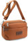 REETEE Umhängetasche Damen Wasserdicht Nylon Kleine Handtasche Damen mit Vielen Fächern Crossbody Bags Handytasche zum Umhängen Klein Schultertaschen mit Verstellbar Abnehmbar Breiter Gurt (braun)