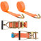 ASelected 2 Jeux de 10M×50MM Sangle d'arrimage à Cliquet Orange, Sangle a Cliquet avec Crochet en Polyester, Sangles de Serrage avec Tendeur à Cliquet pour Remorque, Moto, Voiture