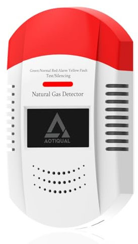 Natural Gas Detector CH4/Propane/Methane - Portable Natural Gas Leak Alarm with LED Light & Audible Alert, 100% Battery-Powered Gas Monitor for Home, RV, Kitchen, Apartment Safety (Battery Included)