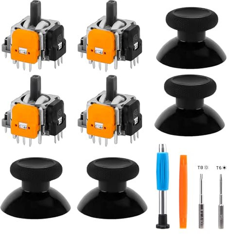 TOMSIN Joysticks Replacement for Xbox One/S and Series X/S Controller,4 Pack Hall Effect 3D Analog Sensor Joysticks Module with Caps for Xbox Controller