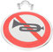 Didiseaon aucun signe de klaxon reflecteur réflecteur panneaux de sécurité corne aucun panneau d'avertissement de klaxon signalisation routière aucun signe de sifflet Plaque en aluminium