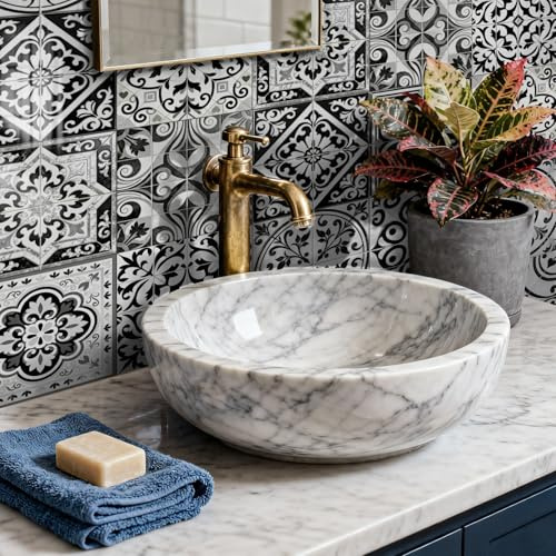Mosaikfliesen Schwarz Grau Retro Klebefliesen Küche Bad Wasserabweisend Abriebfest PVC Fliesensticker Easy to Install Tile Sticker Kamin Fliesenaufkleber 10x10 cm/ 24 Stück