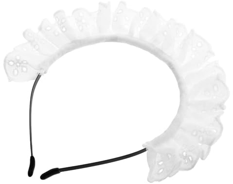 Halloween Mottoparty Japanisches Lolita Spitzen Haarband für Frauen | Weißes Spitzenmaterial, Weich und Bequem, Vielseitiges Accessoire, für Cosplay und Auftritte