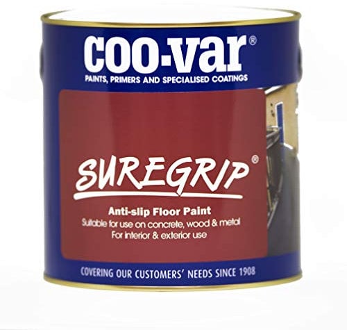 Coo-Var SureGrip Non Slip Anti Slip Floor Paint for Concrete, Metal & Wood (5 Litre, Green)
