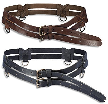 Elbenwald Ledergürtel Twin Belt - schwarz