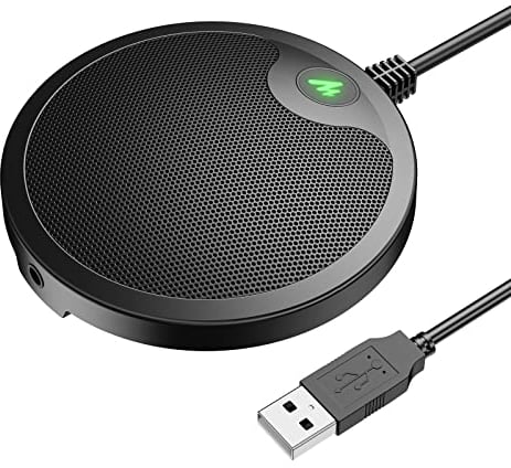 MAONO - Micrófono de Conferencia USB con botón de Silencio, micrófono inalámbrico Mejorado para reuniones y Altavoz de Llamadas, Ligero para Escritorio, Laptop, computadora, Skype, seminario Web,