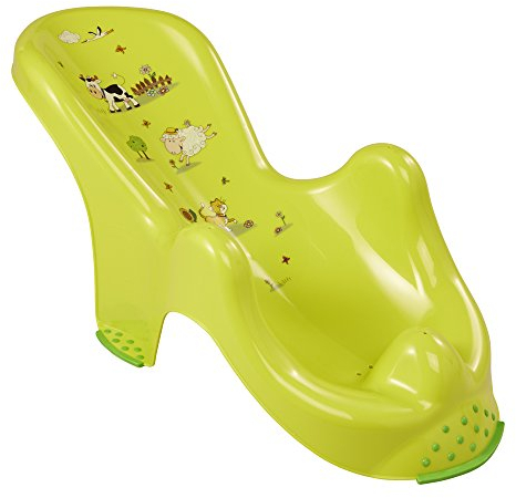 keeeper Hamaca de Baño Antideslizante Funny Farm, De 0 a 6 Meses, Leon, Verde