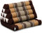 livasia Thaikissen mit 1 Auflage - 75x50x8cm - Dreieckskissen mit Sitzkissen, Keilkissen mit Kapok, Rückenkissen faltbar, Thaimatte zum Klappen, handgefertigt, Meditationskissen (Braun)