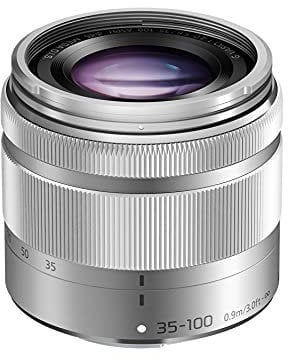 Panasonic H-FS35100E-S Lumix G Vario Telezoom Objektiv (35-100 mm) silber