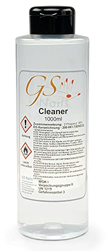 GS-Nails Nagel-Cleaner - 1 L Cleaner - Reinigungsflüssigkeit zum Reinigen & Entfetten der Naturnägel - ISO kosmetisch - Cleanser ohne Duftstoffe & Farbstoffe