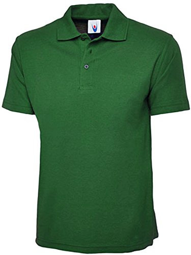 Ladies Loose Fit Polo Shirt Pique Plus Size 10 to 28 Unisex Premium Plain Top (UK 26, Bottle Green)