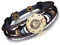 Unendlich U Punk Modisch 12 Sternbilder Sternzeichen Herren Damen Charm Armband Geflochten Leder Legierung Multilayer Braun Armreifen, Löwe(Leo)