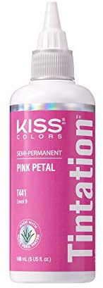 Kiss Tintation Semi Permanent Hair Colour With Argan Oil, Aloe Vera - Pink Petal T441