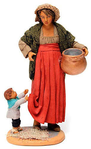 Holyart Krippen im neapolitanischen Stil: Schwangere Frau mit Kind 30cm neapolitanische Krippe