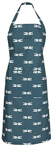 Sophie Allport - Dragonfly Unisex Adult Kitchen Apron, 100% Cotton, with Adjustable Neck Strap and Front Pocket