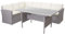 Mendler Poly-Rattan-Garnitur HWC-A29, Gartengarnitur Sitzgruppe Lounge-Esstisch-Set Sofa - hellgrau, Kissen Creme