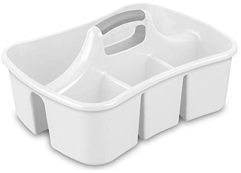 Extra Large (5 Gallon) Divided/Compartment Cleaning Utility Caddy Tote with Handle for Cleaning Supplies, Spray Bottles, Container - 17 3/4 L x 13 1/4 W x 8