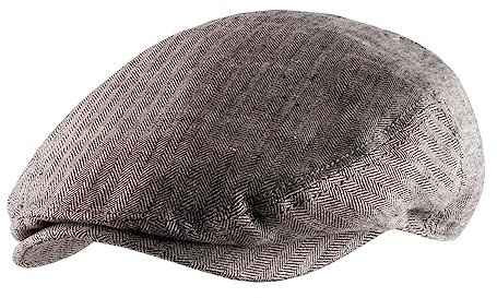 Stetson Kent Linen Flatcap im Fischgrat-Design - Grau (330) - 60 cm