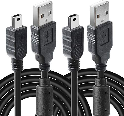 2 Pack 10ft PS3 Controller Charger Cable - Magnetic Ring Mini USB Data Charging Cord for PS Move/PS3/PS3 Slim Wireless Controller, TI84 Plus CE, Digital Camera