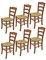 t m c s Tommychairs - Set 6 chaises Cuore pour Cuisine, Bar et Salle à Manger, Robuste Structure en Bois de hêtre peindré en Couleur Noyer Clair et Assise en Paille