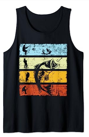 Vintage Style Angler Retro Angeln Fischer Angel Geschenk Tank Top