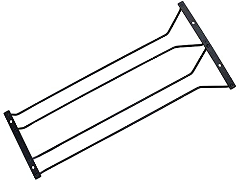 Abcsea 1 Pezzo Nero Porta Bicchiere di Vino, Supporto per Bicchiere di Vino, Porta Bicchiere da Vino Sospeso, Stemware Rack, 50 cm 2 File